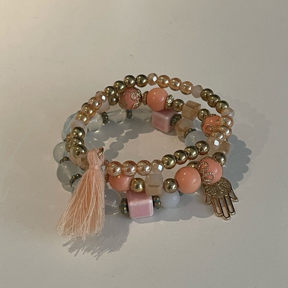 NWOT Beaded Tassel Bracelet Set of 3 - Picture 10 of 11